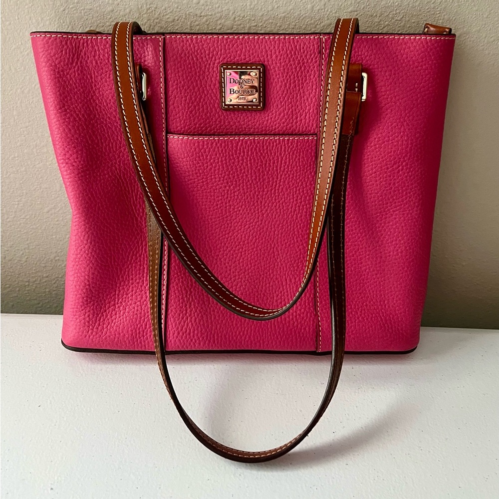 Dooney and Bourke Pink Pebbled Leather Shopper